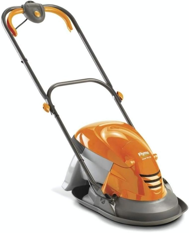 Flymo Hover Vac 250 Electric Lawn Mower 1400W – 25cm Hover Mower, 15L Grass Box, Lightweight, Orange/Grey