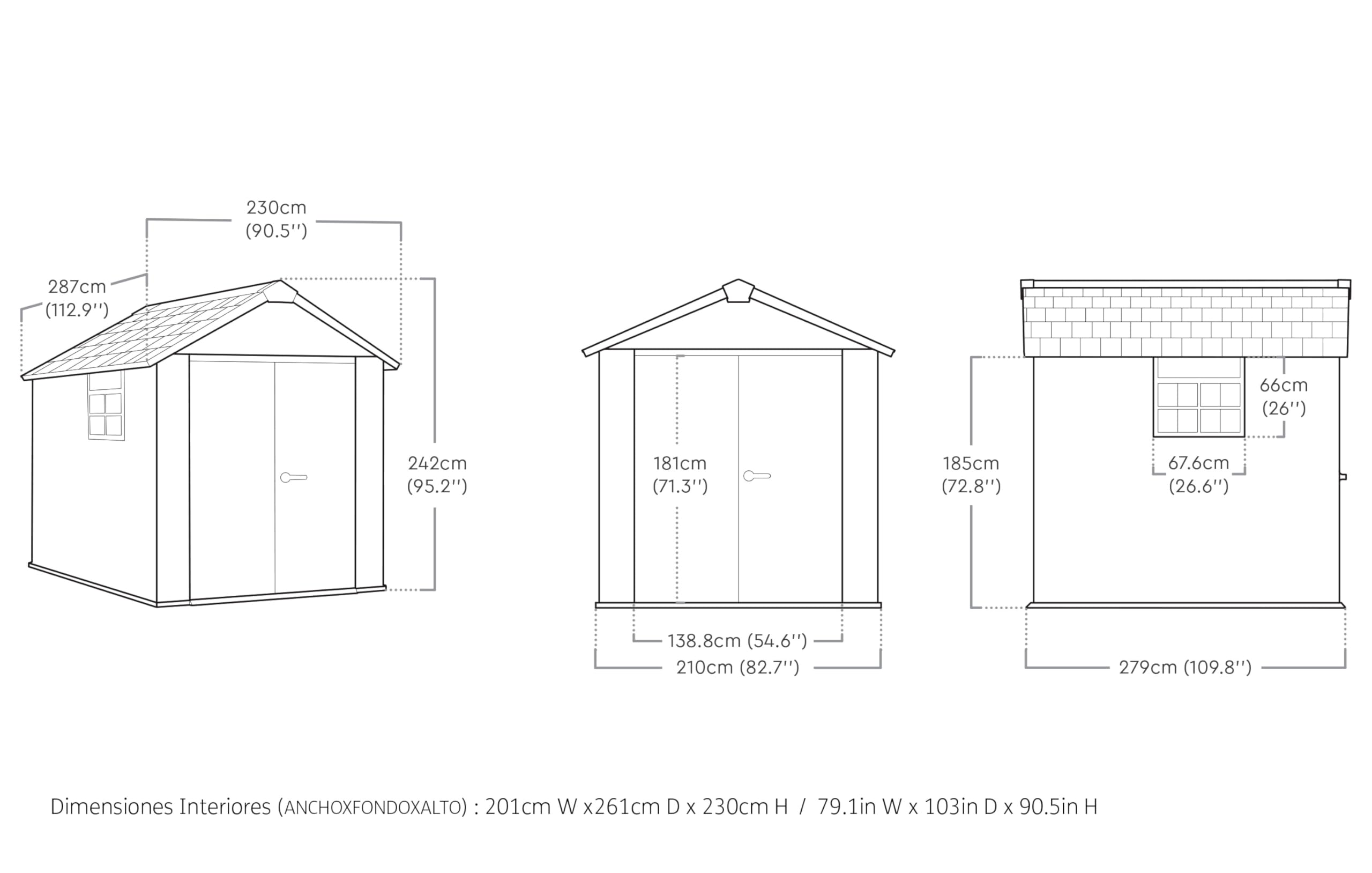 Keter 759 Oakland Shed - Grey