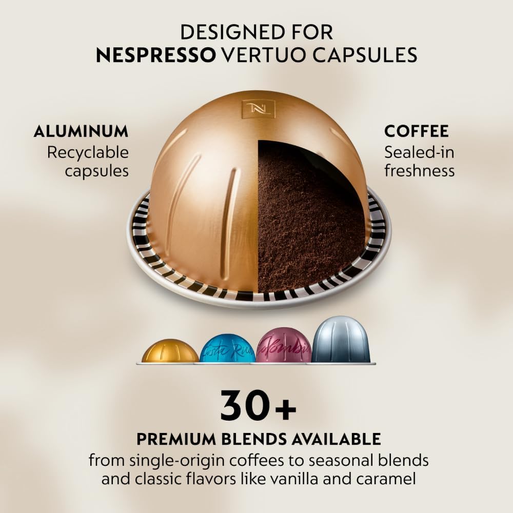 Nespresso Vertuo Pop+ Coffee and Espresso Maker by De'Longhi, Black Matte with Dark Chrome