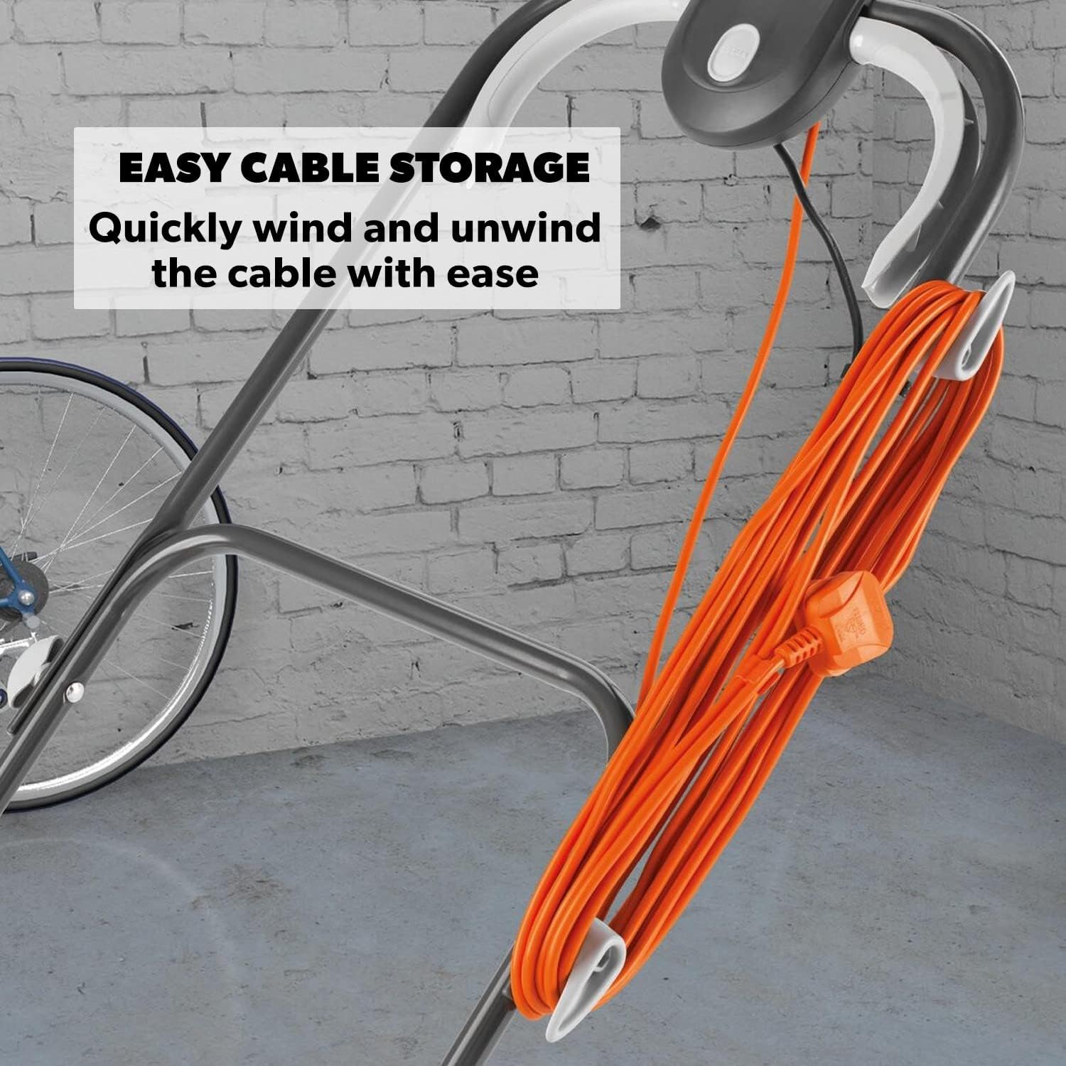 Flymo Hover Vac 250 Electric Hover Collect Lawn Mower - 1400W, 25cm Cutting Width, 15L Grass Box, Ambidextrous Handles, Folds Flat, Orange and Grey