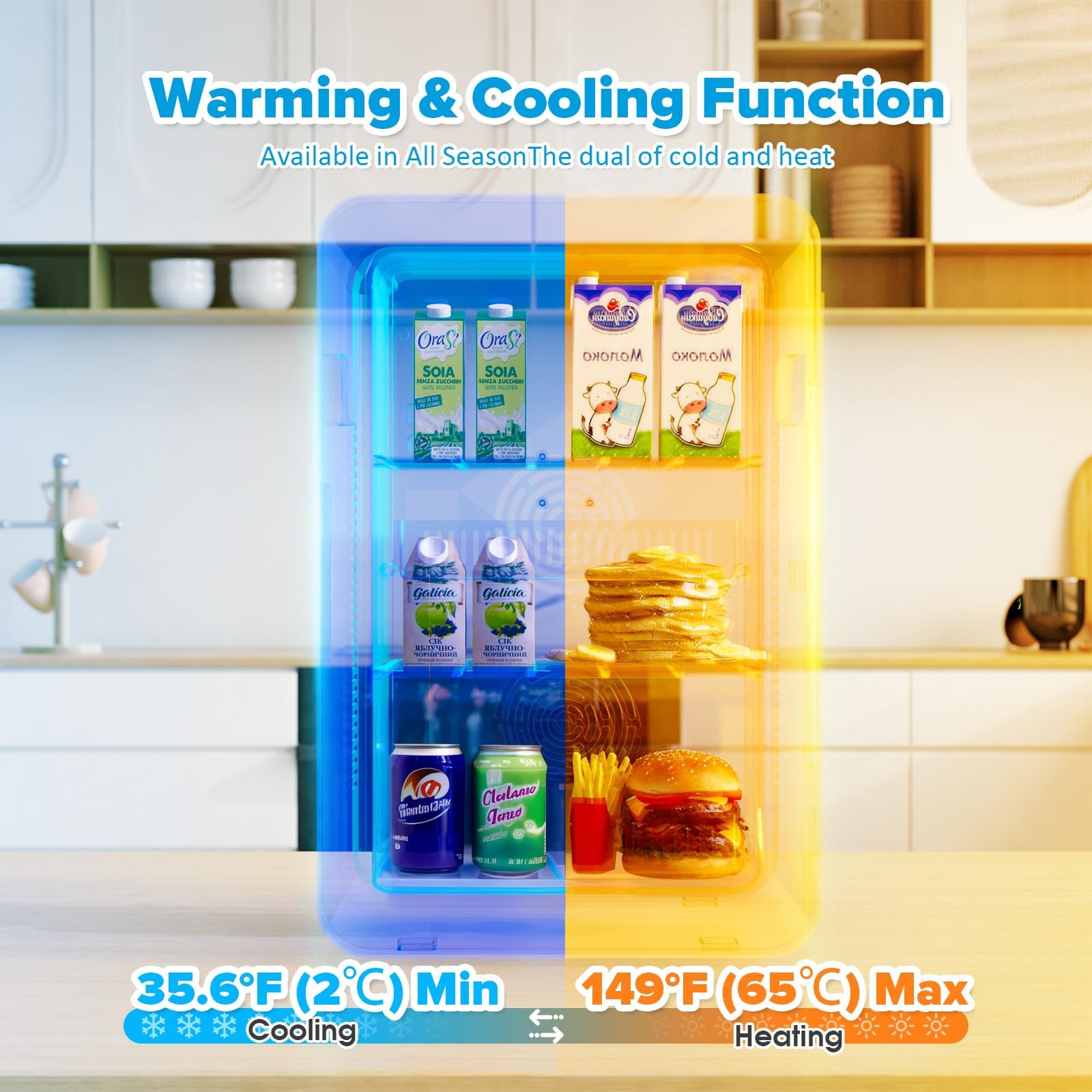 MoraRise Mini Fridge 22L/30 Cans Portable Cooler & Warmer Mini Fridge for Bedrooms with Adjustable Shelves, AC+12V DC Small Fridges for Office, Car, Travel,Home, Skincare, Drinks & Cosmetics (Black)