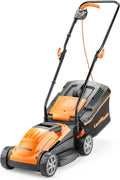 LawnMaster 1200W Electric Lawn Mower with 32cm cutting width, ideal for small lawns. With 5 adjustable cutting heights and rear roller for striped finish, 2 year guarantee