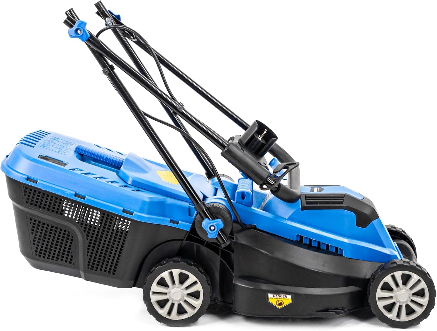 Hyundai 1300W Electric Lawn Mower – 33cm Lightweight Corded Lawnmower, 30L Grass Box, Foldable Handle, 3 Cutting Heights, Ideal for Small Gardens - 3 Year Warranty